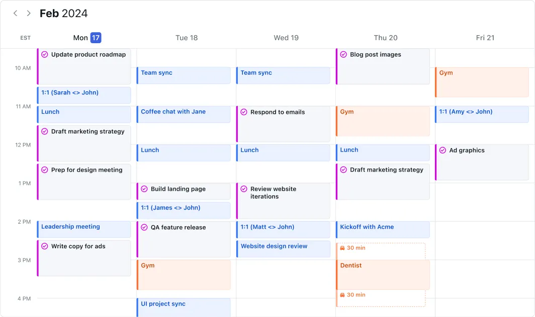 Motion AI calendar automation for busy professionals